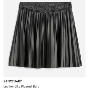Sanctuary NWOT leather like pleated skirt